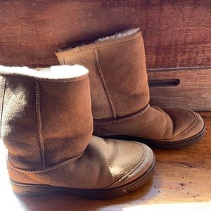 UGG suede sherpa lined ankle booties